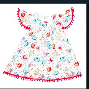 Rainbow Dot Pom Pom Dress